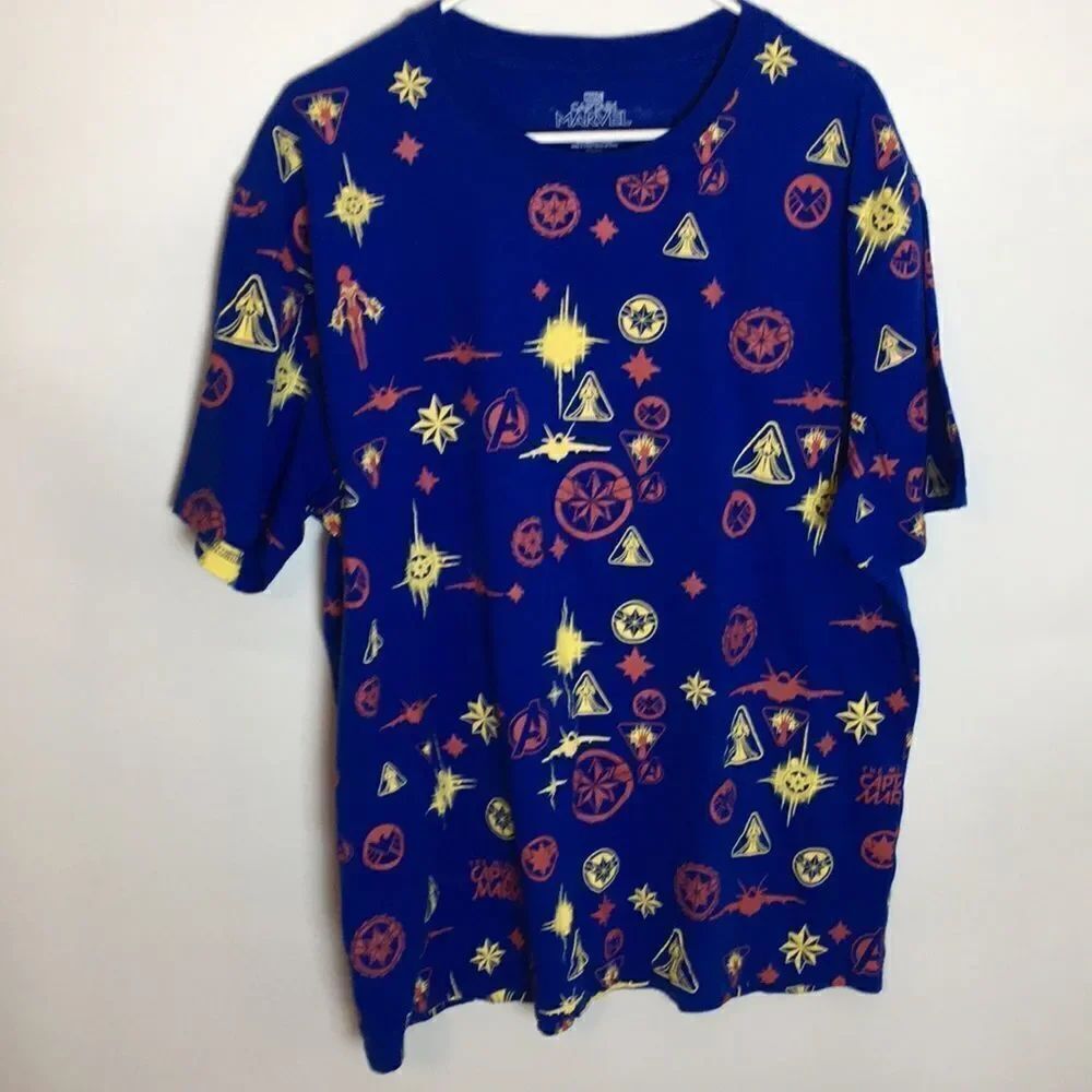 Marvel Captain Marvel blue graphic T-shirt Sz 2XL